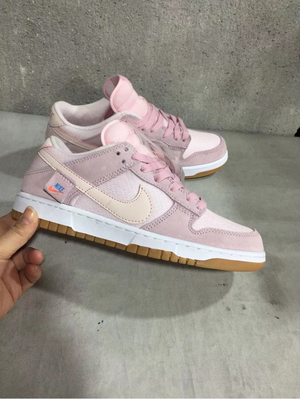 Nike Pastel Pink Low-Top Sneakers with Gum Outsole
